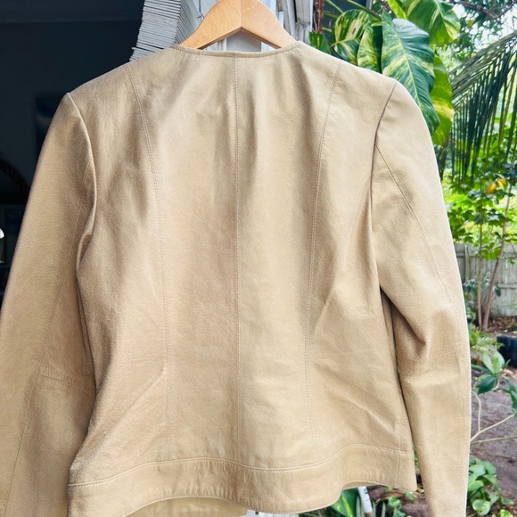 New with Tag I.E. Tan leather jacket - Picture 7 of 8